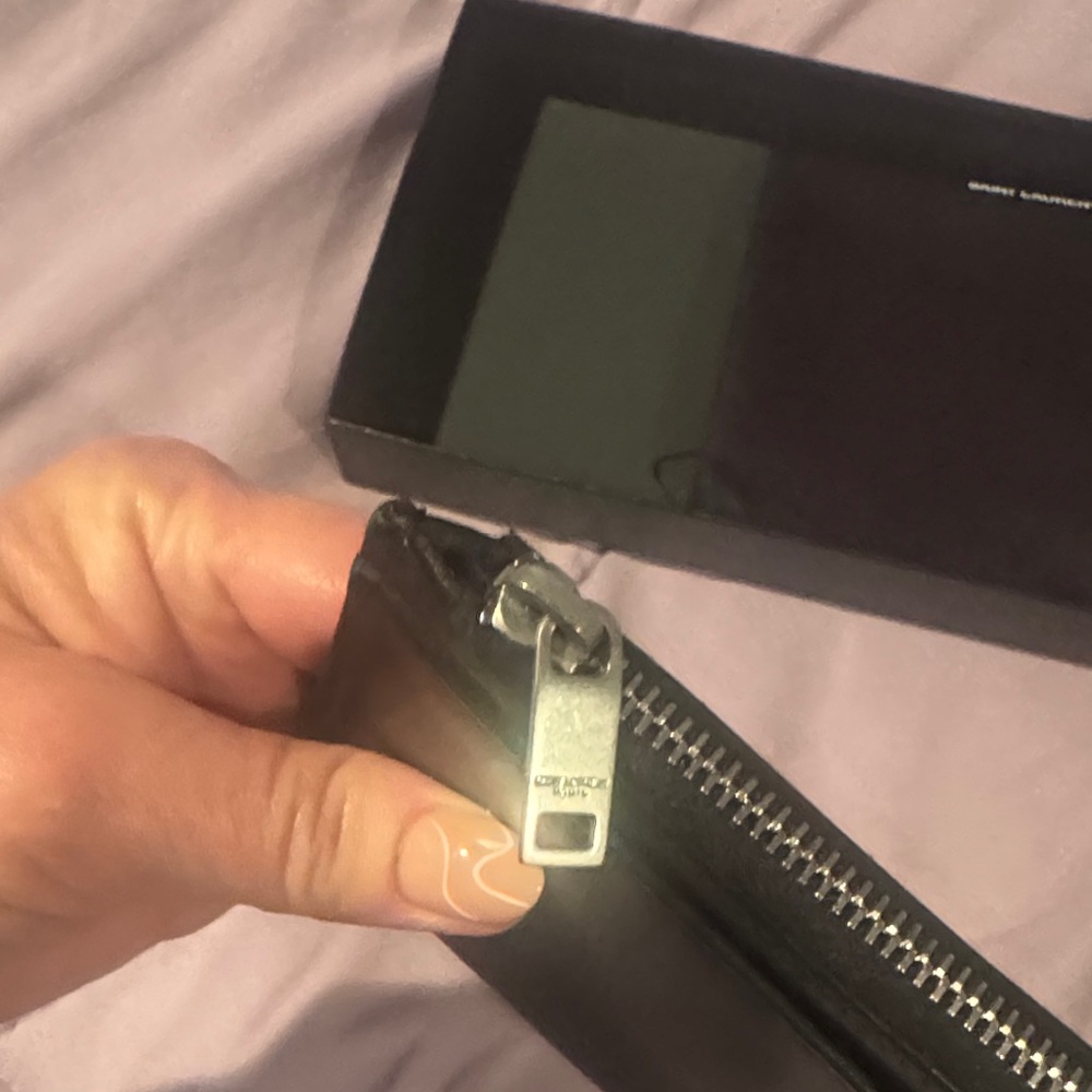 Yves Saint Laurent Black Clutch with Silver Logo - Picture 6 of 8